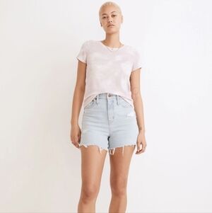 Madewell The Curvy Momjean Denim Jean Shorts In Flintwood Wash Size 26
